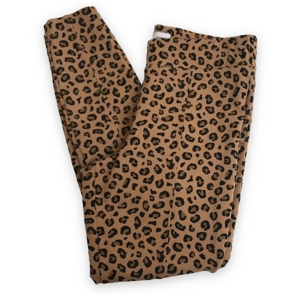 Old Navy Leopard Print Stevie Pants Brown Black Skinny Pull On Women Medium - Picture 2 of 11